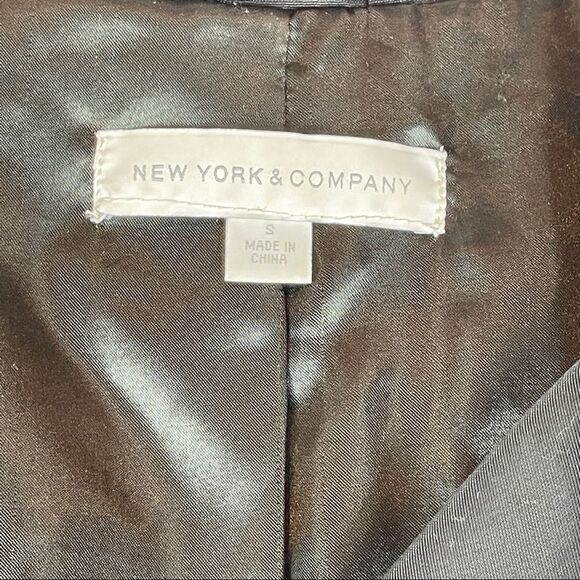 New York & Company Trench Coat Black Rain Coat Women's Small - Picture 6 of 11